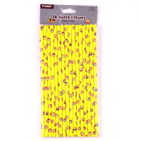 16Pk Moody Faces Paper Party Straws