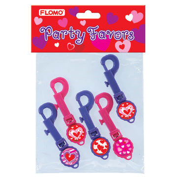 3.5" Valentine Snap Keychains, 5Pcs
