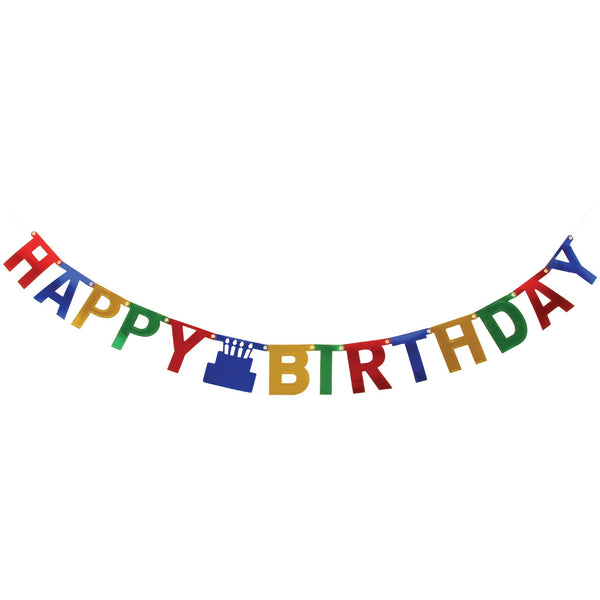 4.4' Foil Happy Birthday Letter Banner, 1 Style