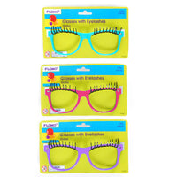 Glasses With Eyelashes, 5.5"  3 Colors,