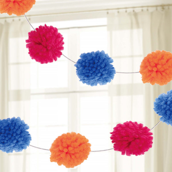 6 Ft Pompom Garland, 3.5Cm Poms
