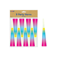 8Pk 7" Rainbow Horns
