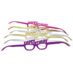 6Pk Happy Birthday  Glasses, Assorted Effects