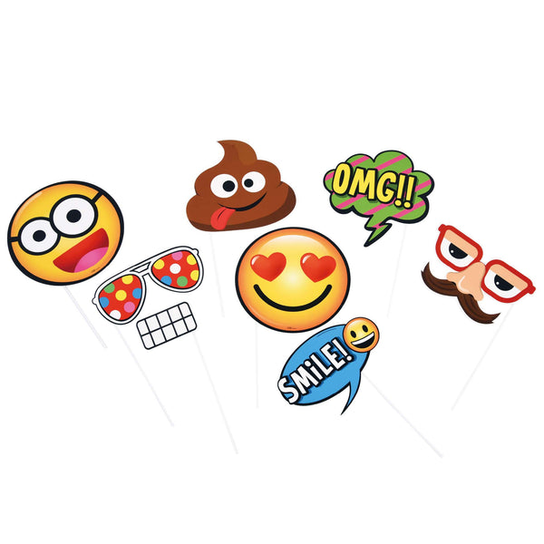 8 Pcs Happy Faces Photo Props On Stick