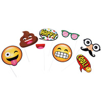 8 Pcs Happy Faces Photo Props On Stick