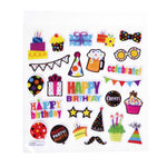 150Ct Happy Birthday Confetti  Printed Stickers