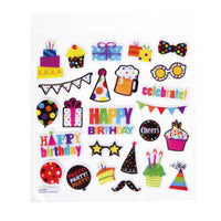 150Ct Happy Birthday Confetti  Printed Stickers