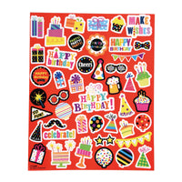 150Ct Happy Birthday Confetti  Printed Stickers