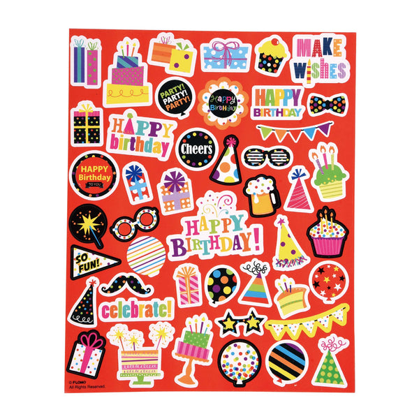 150Ct Happy Birthday Confetti  Printed Stickers