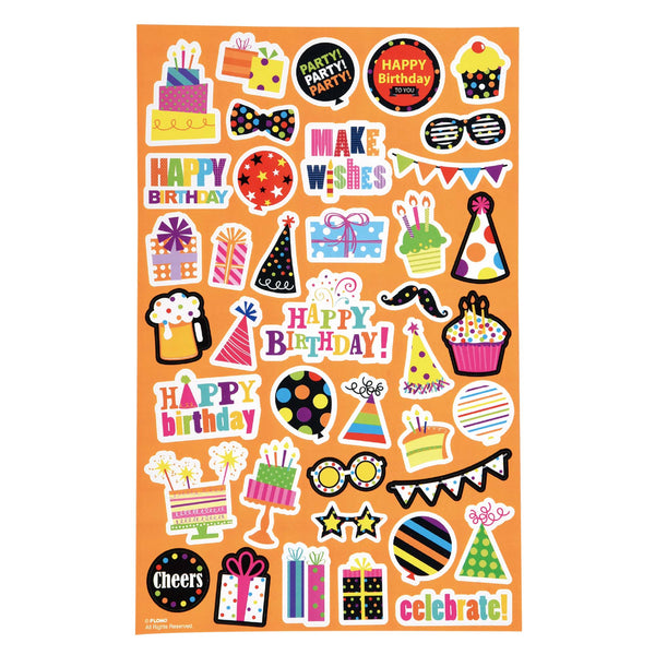 150Ct Happy Birthday Confetti  Printed Stickers