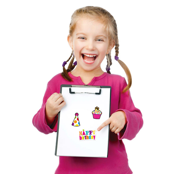 150Ct Happy Birthday Confetti  Printed Stickers