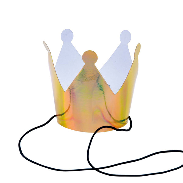 6Pk Holographic Gold Mini Crown
