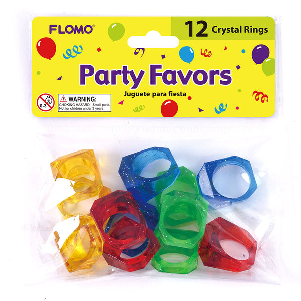 12Ct Party Favor Crystal Rings