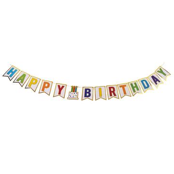 7Ft Happy Birthday Banner With Hot Stamp