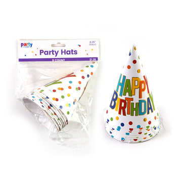8K Birthday Dots Hot Stamp Party Hats