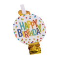 8Pk Happy Birthday Dots Blowouts With Hot Stamp