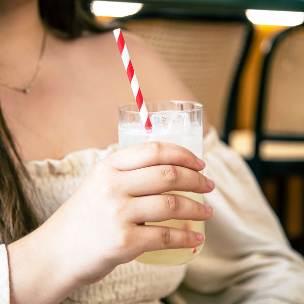 16Pk Red Stripe Paper Party Straws (12/36)