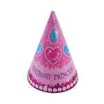 8Pk Birthday Princess Party Hats W/ Hot Stamp