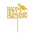Dino Happy Birthday Plastic Cake Topper, Gold Color