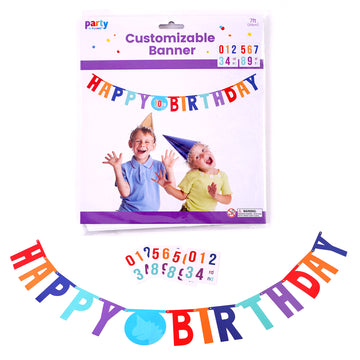 Dinosaur 7Ft Customizable Happy Birthday Letter Banner