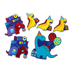 6Pk Dinosaur Party Cut Outs With Hot Stamp