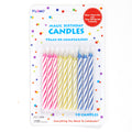2.2"H 10Pack Striped Magic Birthday Candles, Assorted Colors