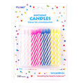 24Ct Happy Birthday Spiral Candles, 4 Colors