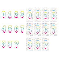 3" 1Pk Birthday Candles -Ombre Number Assortment
