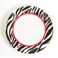 9" Zebra Printed Plates, 8Pcs/Pack