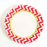 9" Chevron Printed Plates, 8Pcs/Pack