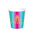 6Ct 9Oz Paper Cup Rainbow With Hot Stamp