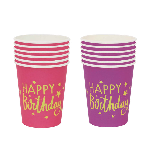 6Ct 9Oz Paper Cup Brights Hot Stamp