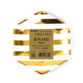 6Pk 7" Gold Stripe Hexagon Plate With Hotstamp