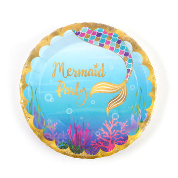 8Pk 9'' Mermaid Party Plates