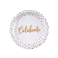 8" 16Pk Celebrate Round Plate With Hot Stamp
