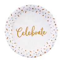 10" 16Pk Celebrate Round Plate With Hot Stamp