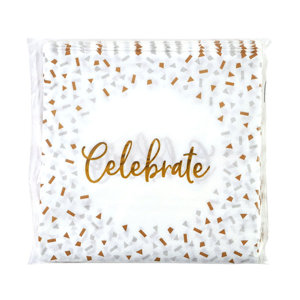 32Pk 13"X13" Celebrate Lunch Napkin With Hot Stamp