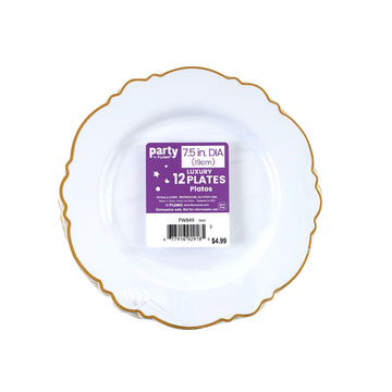 12Ct 7.5" Plastic Plate