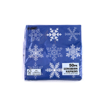 50Pk Snowflakes Luncheon Napkins, 13"X13"