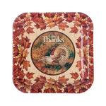 8Ct 9" Harvest Turkey Design Square Plates In Pdq Display