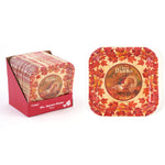 8Ct 9" Harvest Turkey Design Square Plates In Pdq Display