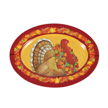 18" Oval Serving Dish For Turkey/Pumpkin, 2 Designs