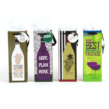 Bottle Friends Are Like Wine Matte Gift Bag, 4 Designs