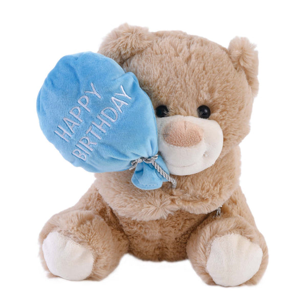 8.5" Birthday Bear With Balloon, 3 Colors