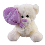 8.5" Birthday Bear With Balloon, 3 Colors