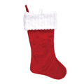 19" Christmas Red Velvet Stocking, 2 Designs