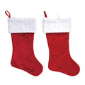19" Christmas Red Velvet Stocking, 2 Designs