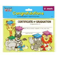 12Ct. Congrats Certificates 8.5" X 5.5", 2 Assortments