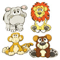 8Ct. Happy Animal Cutouts 6"- 8", 2 Assortments