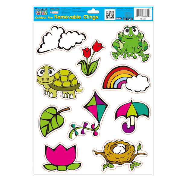 Outdoor Fun Removable Clings 12" X 16.5" Sheet, 2 Assortments